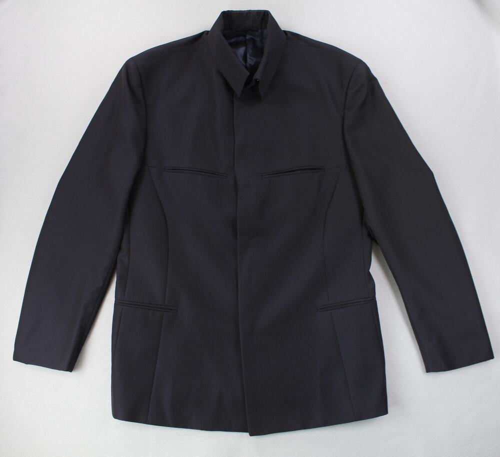 Vintage Thierry Mugler Black Wool Evening Jacket Mens 54 R US 44 R Made in Italy